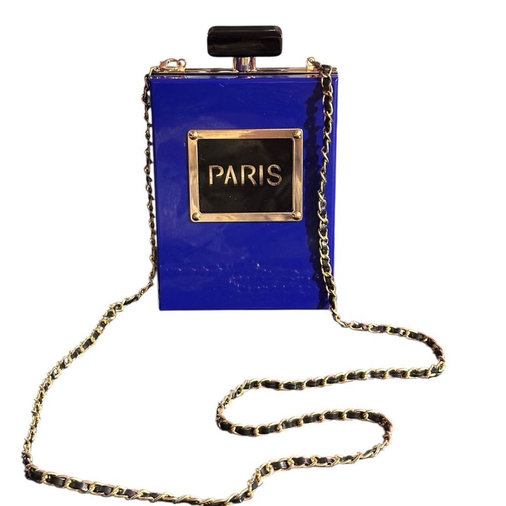 Paris Novelty Acrylic Crossbody Perfume Bottle Purse